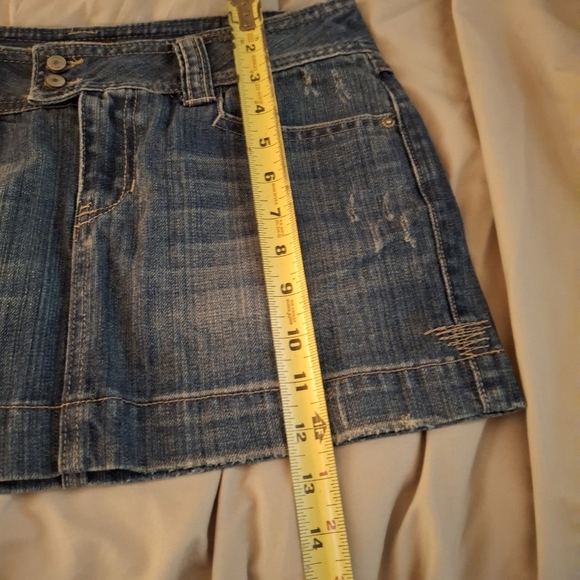 Aeropostale Women's Blue Distressed Denim Mini Skirt - Picture 8 of 8
